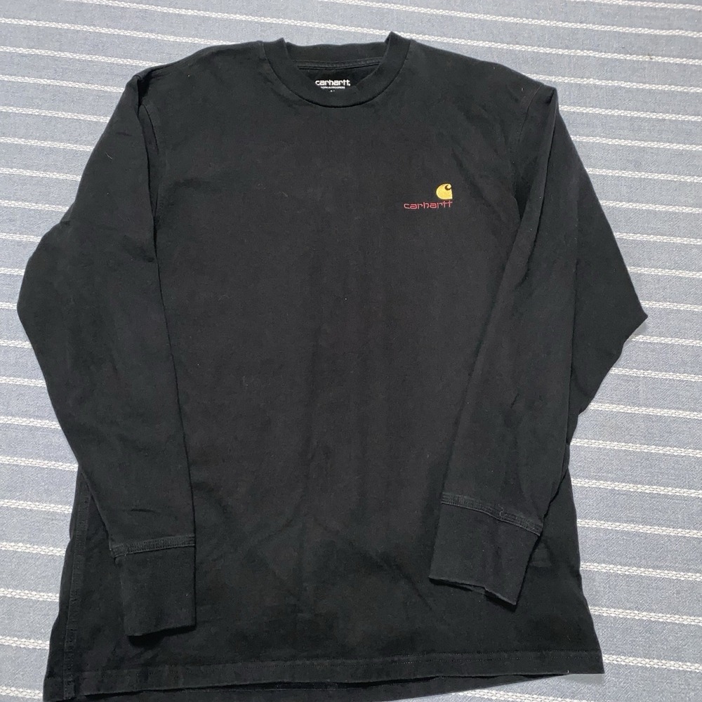 Carhartt Work In Progress Black Long Sleeve American Script Shirt Mens Medium